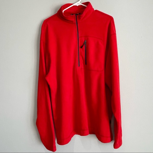 Narragansett Traders Red Fleece Midweight Men’s 1/4 Zip Pullover Jacket NWT - XL - Picture 2 of 8